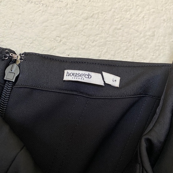 HOUSE OF CB 'Olivette' Black Satin Corset Maxi Dress NWOT gown size XL - Picture 7 of 9